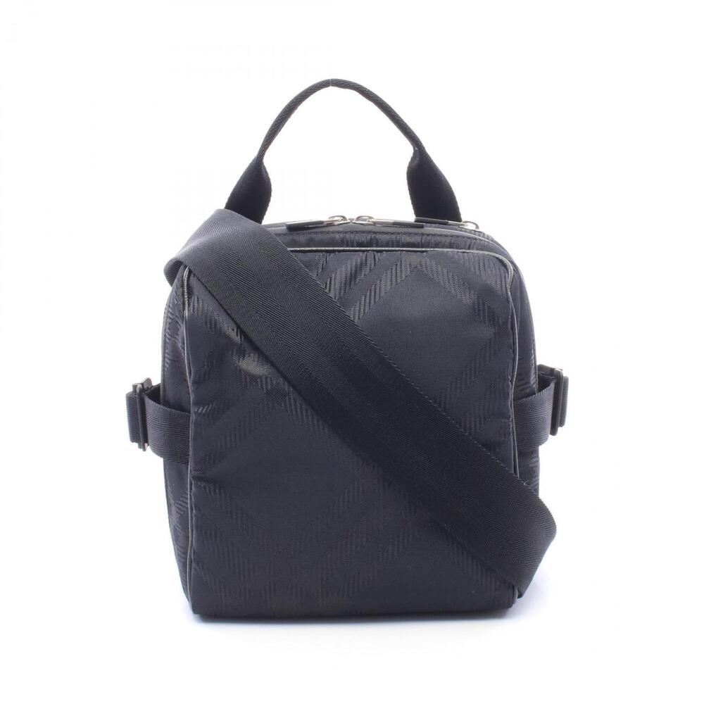 Burberry Check Jacquard Crossbody Bag Shoulder Handbag Nylon Leather Men's Bl...